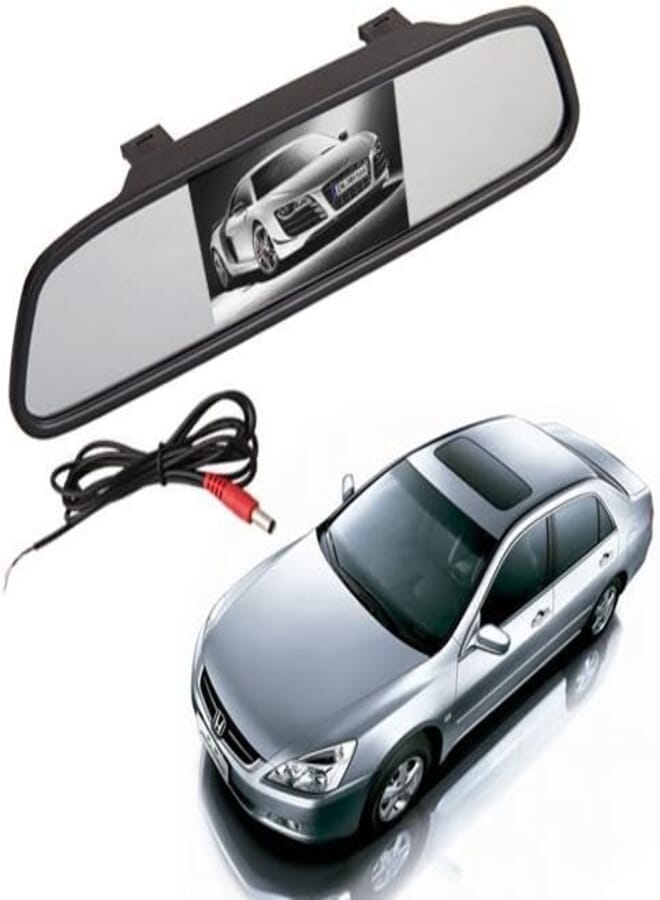 BW 2 in 1 4.3 inch Digital Color TFT LCD 16:9 4.3" Screen Car Rearview Mirror Security Conitor for Camera DVD PAL/NTSC Multi-language